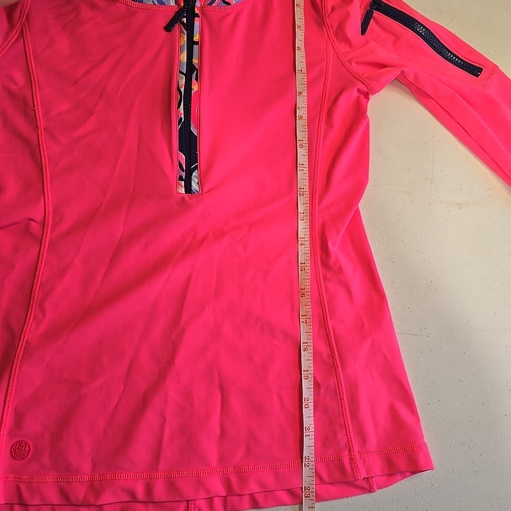 Lilly‎ Pulitzer Luxletic Kona Sunguard 1/4 Zip Pullover UPF 50+ Womens XS Pink - Picture 9 of 10